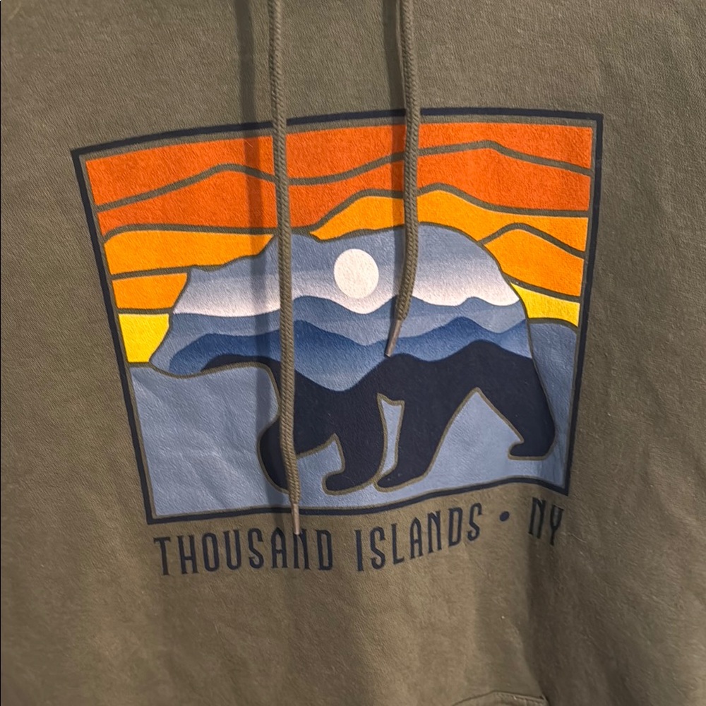 Thousand islands ny sunset bear hoodie